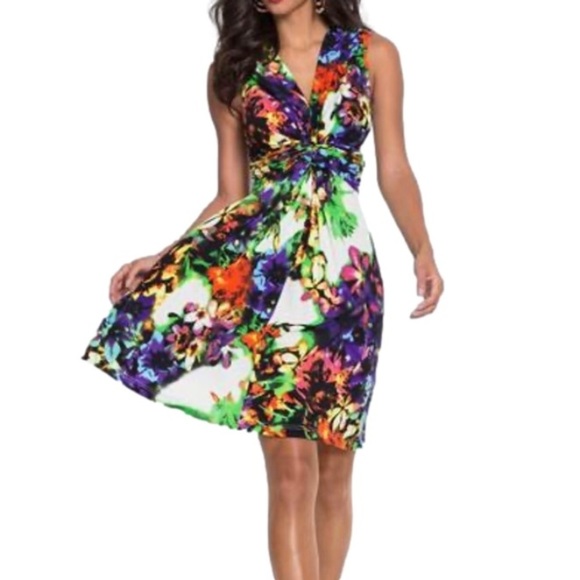 NWT VENUS Floral Print Tie Knot Front Dress Reg $58 CAD - Picture 4 of 5